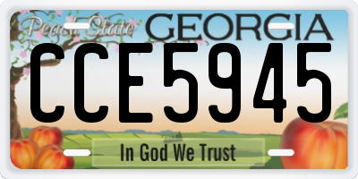 GA license plate CCE5945