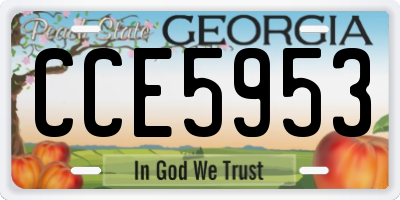GA license plate CCE5953