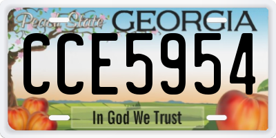 GA license plate CCE5954