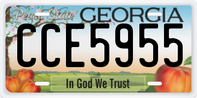 GA license plate CCE5955