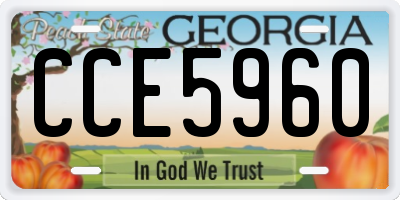 GA license plate CCE5960