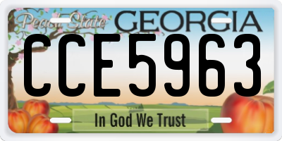 GA license plate CCE5963