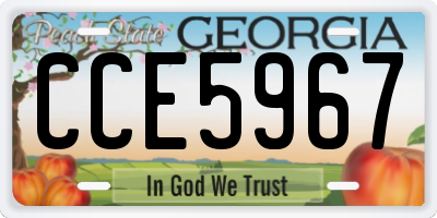 GA license plate CCE5967