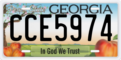 GA license plate CCE5974