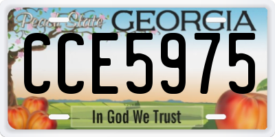 GA license plate CCE5975