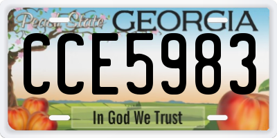 GA license plate CCE5983
