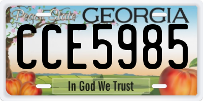 GA license plate CCE5985