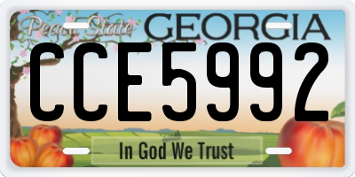 GA license plate CCE5992