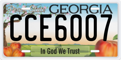 GA license plate CCE6007
