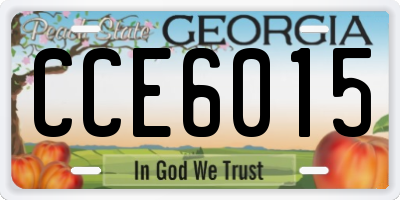 GA license plate CCE6015