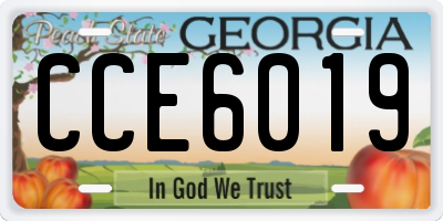 GA license plate CCE6019