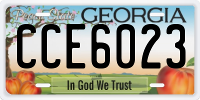GA license plate CCE6023