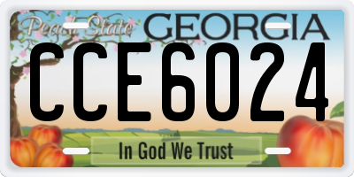 GA license plate CCE6024