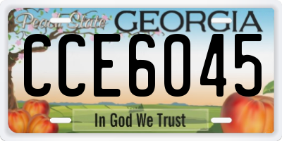 GA license plate CCE6045