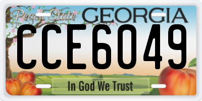 GA license plate CCE6049