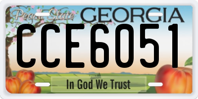 GA license plate CCE6051