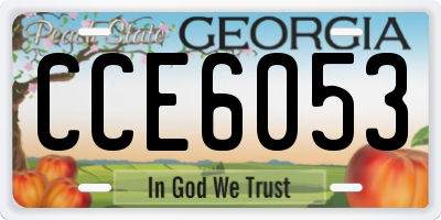 GA license plate CCE6053