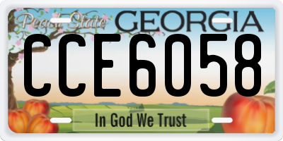 GA license plate CCE6058