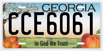 GA license plate CCE6061
