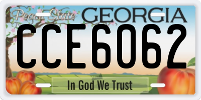 GA license plate CCE6062