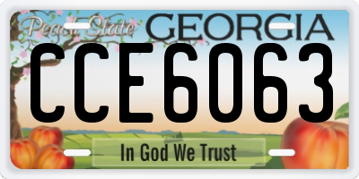 GA license plate CCE6063