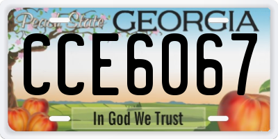 GA license plate CCE6067