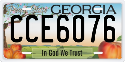 GA license plate CCE6076