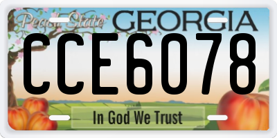 GA license plate CCE6078