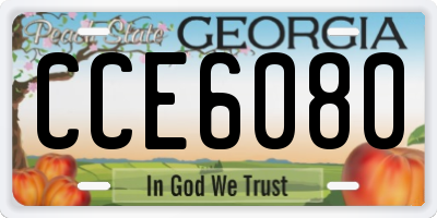 GA license plate CCE6080