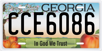 GA license plate CCE6086