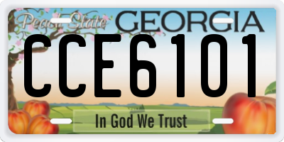 GA license plate CCE6101