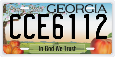 GA license plate CCE6112