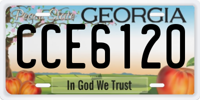 GA license plate CCE6120