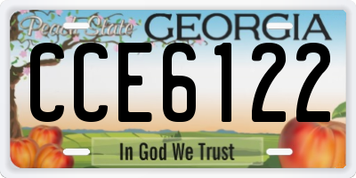 GA license plate CCE6122