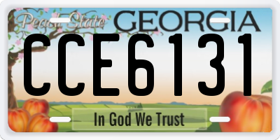 GA license plate CCE6131
