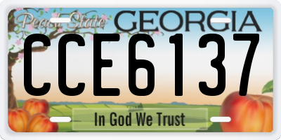 GA license plate CCE6137