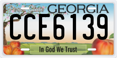 GA license plate CCE6139