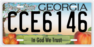 GA license plate CCE6146