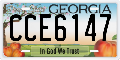 GA license plate CCE6147