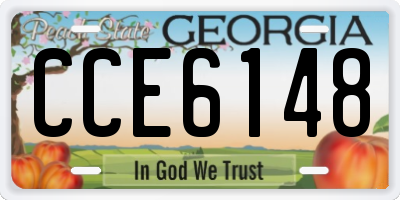 GA license plate CCE6148