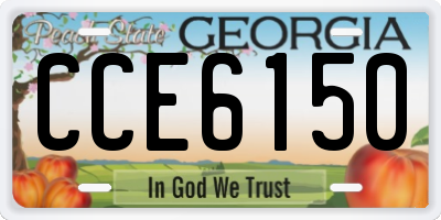 GA license plate CCE6150