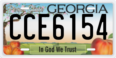 GA license plate CCE6154