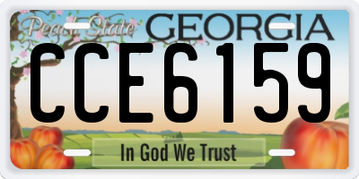GA license plate CCE6159