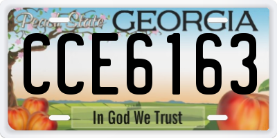 GA license plate CCE6163