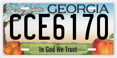 GA license plate CCE6170