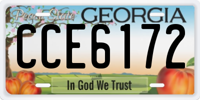 GA license plate CCE6172