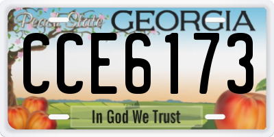 GA license plate CCE6173