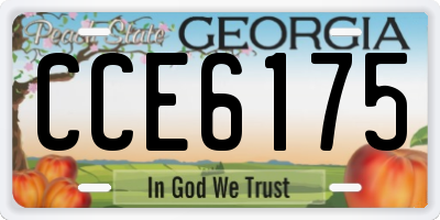 GA license plate CCE6175