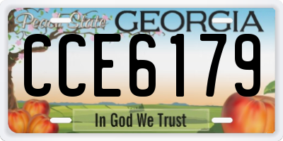 GA license plate CCE6179
