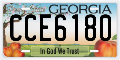 GA license plate CCE6180